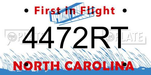 4472RT North Carolina License Plate