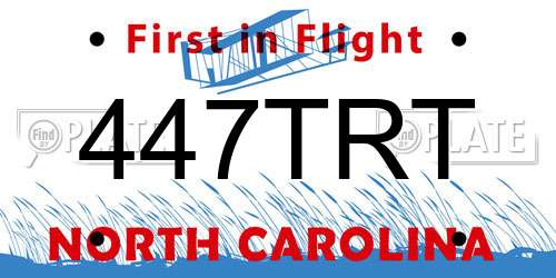 447TRT North Carolina License Plate