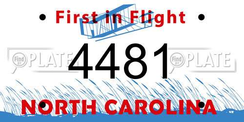 4481 North Carolina License Plate