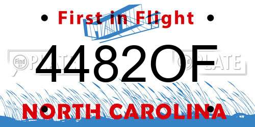 4482OF North Carolina License Plate