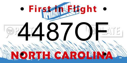4487OF North Carolina License Plate