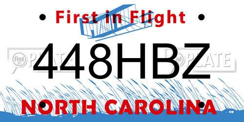 448HBZ North Carolina License Plate