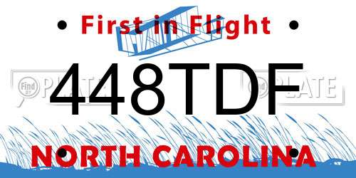 448TDF North Carolina License Plate