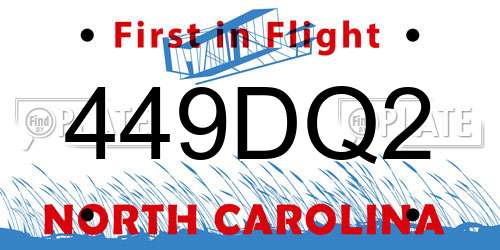 449DQ2 North Carolina License Plate
