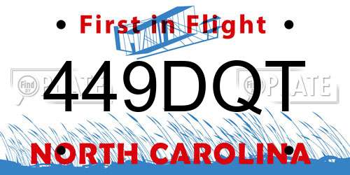 449DQT North Carolina License Plate