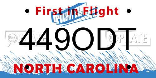 449ODT North Carolina License Plate