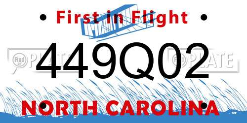 449Q02 North Carolina License Plate
