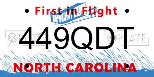 449QDT North Carolina License Plate