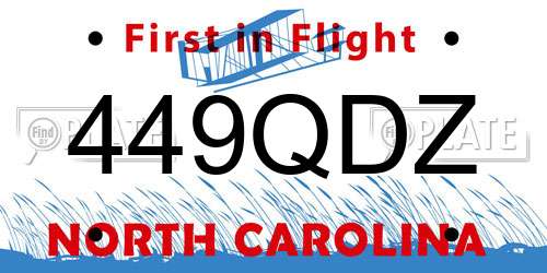 449QDZ North Carolina License Plate