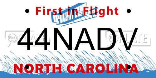 44NADV North Carolina License Plate