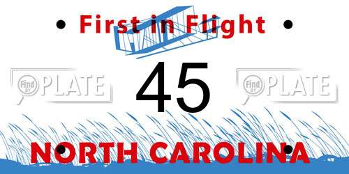 45 North Carolina License Plate