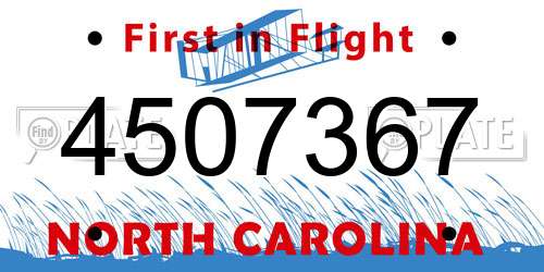 4507367 North Carolina License Plate