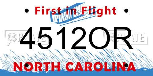 4512OR North Carolina License Plate