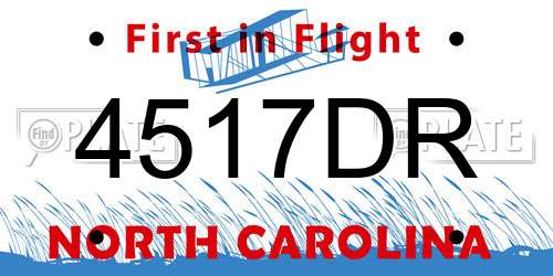 4517DR North Carolina License Plate