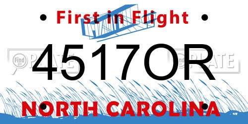 4517OR North Carolina License Plate