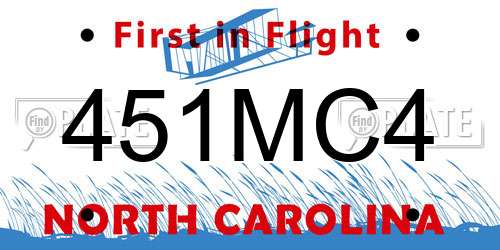 451MC4 North Carolina License Plate