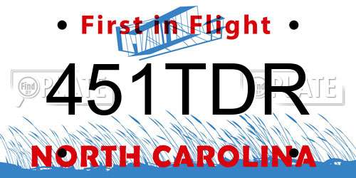 451TDR North Carolina License Plate