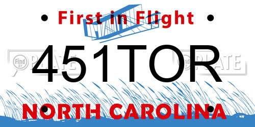 451TOR North Carolina License Plate