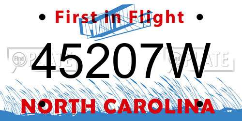45207W North Carolina License Plate