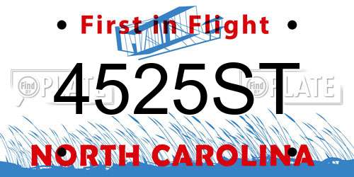 4525ST North Carolina License Plate