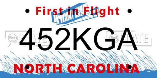 452KGA North Carolina License Plate