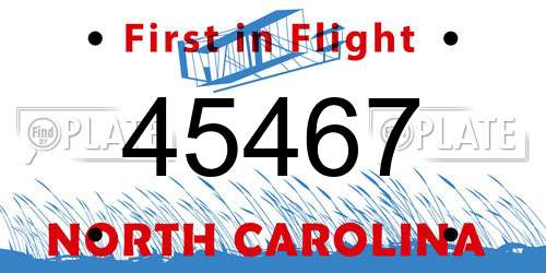 45467 North Carolina License Plate