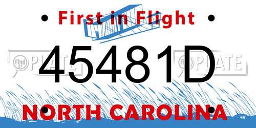 45481D North Carolina License Plate