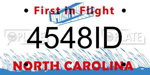 4548ID North Carolina License Plate