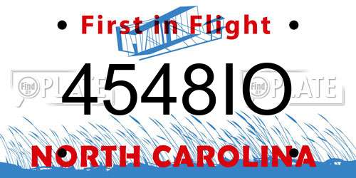4548IO North Carolina License Plate