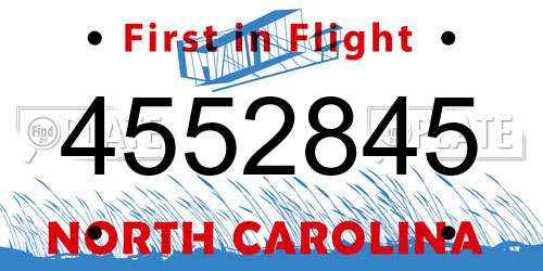 4552845 North Carolina License Plate