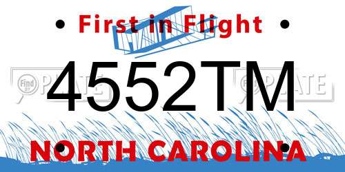 4552TM North Carolina License Plate