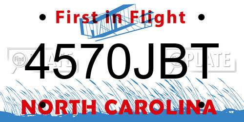 4570JBT North Carolina License Plate