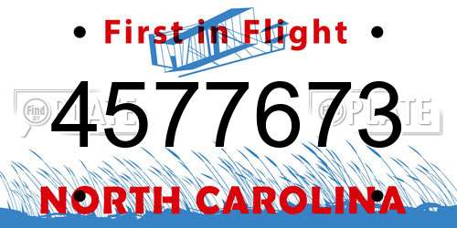 4577673 North Carolina License Plate