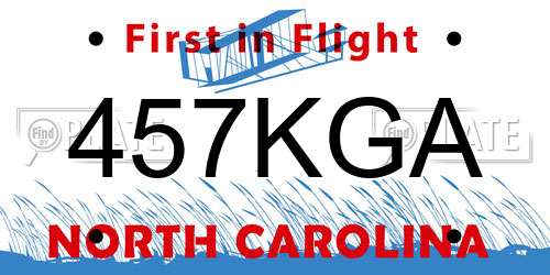 457KGA North Carolina License Plate