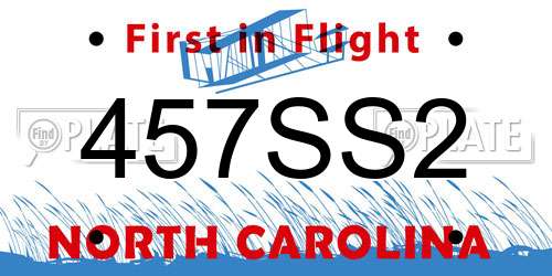 457SS2 North Carolina License Plate