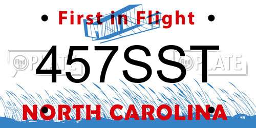 457SST North Carolina License Plate
