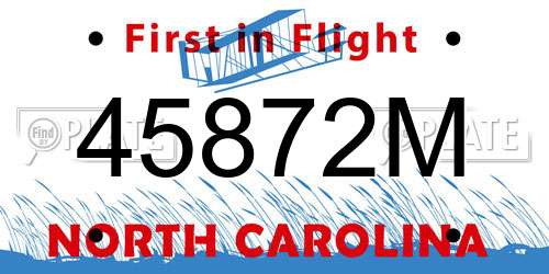 45872M North Carolina License Plate