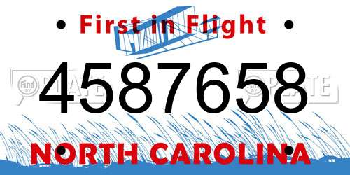 4587658 North Carolina License Plate