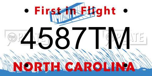 4587TM North Carolina License Plate