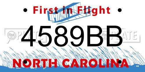4589BB North Carolina License Plate