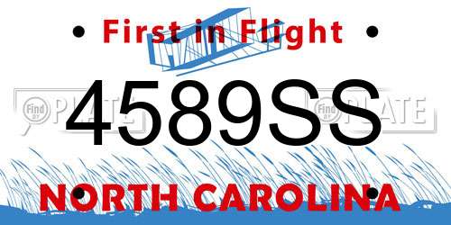 4589SS North Carolina License Plate