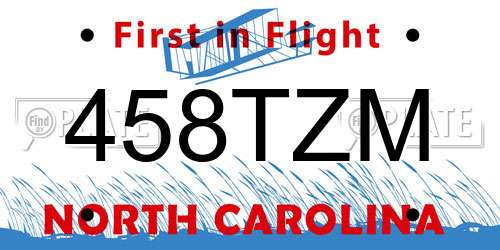 458TZM North Carolina License Plate
