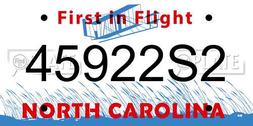 45922S2 North Carolina License Plate