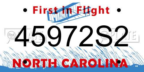 45972S2 North Carolina License Plate