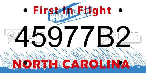 45977B2 North Carolina License Plate