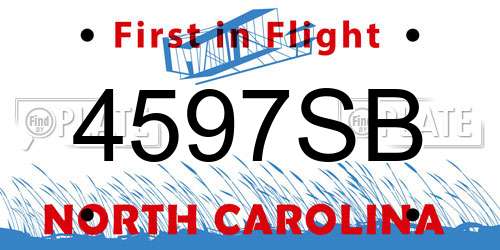 4597SB North Carolina License Plate