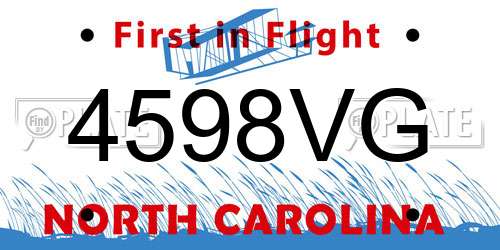 4598VG North Carolina License Plate