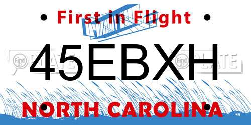 45EBXH North Carolina License Plate