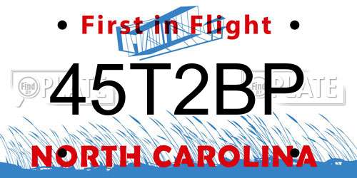 45T2BP North Carolina License Plate