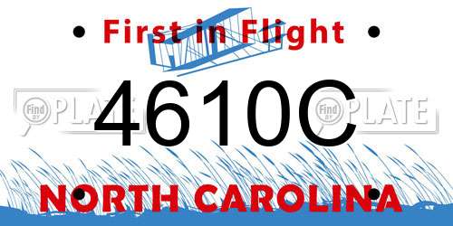4610C North Carolina License Plate